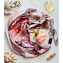Дизайнерська шовкова хустка My Scarf "Рожева троянда" 90 на 90 см  з каменем гранат