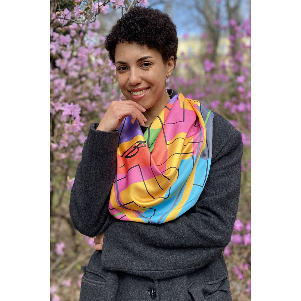 Дизайнерська хустка "Силует" My Scarf, 90 см на 90 см