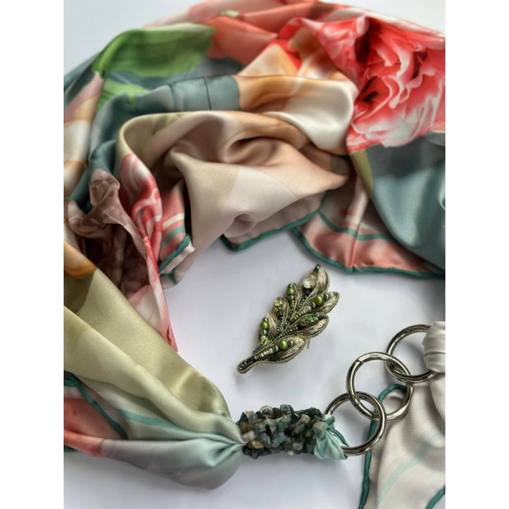 Дизайнерська хустка "Натхнення навесні" колекція VIP від бренду My Scarf, подарунок жінці