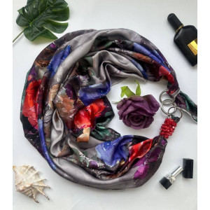 Дизайнерська хустка "Серце красеня" від бренда My Scarf, прикрашена натуральним каменем корал
