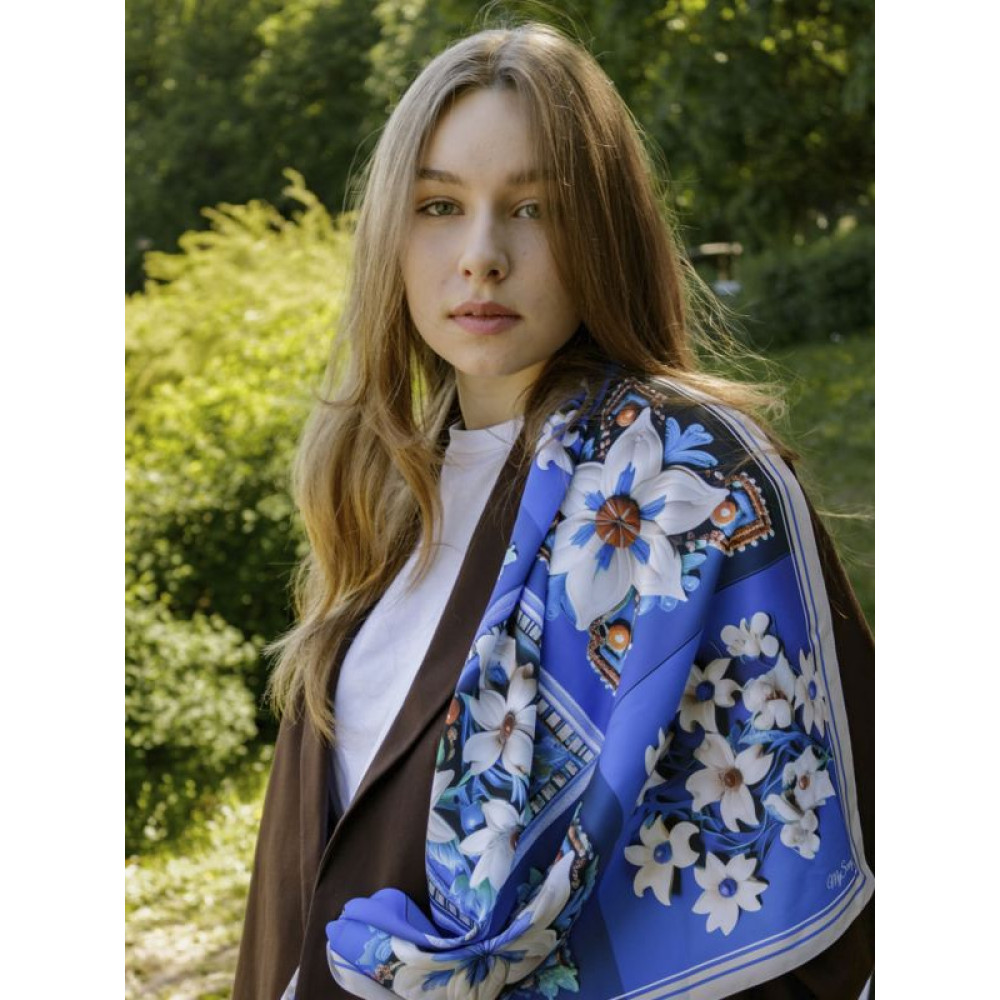 Косинка дизайнерська "Блакинта птаха" від My Scarf принт 3D