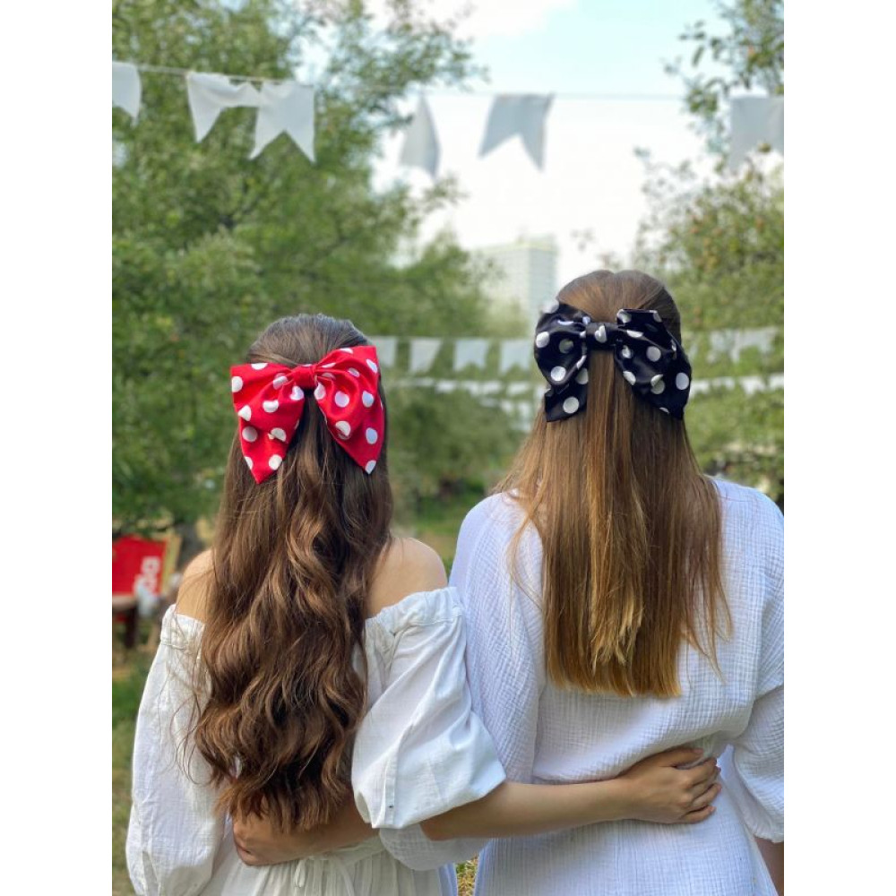 Червоний бант у білий горошок My Scarf