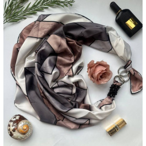 Дизайнерська хустка "Стильна силует" від бренда My Scarf, прикрашена натуральним каменем агат
