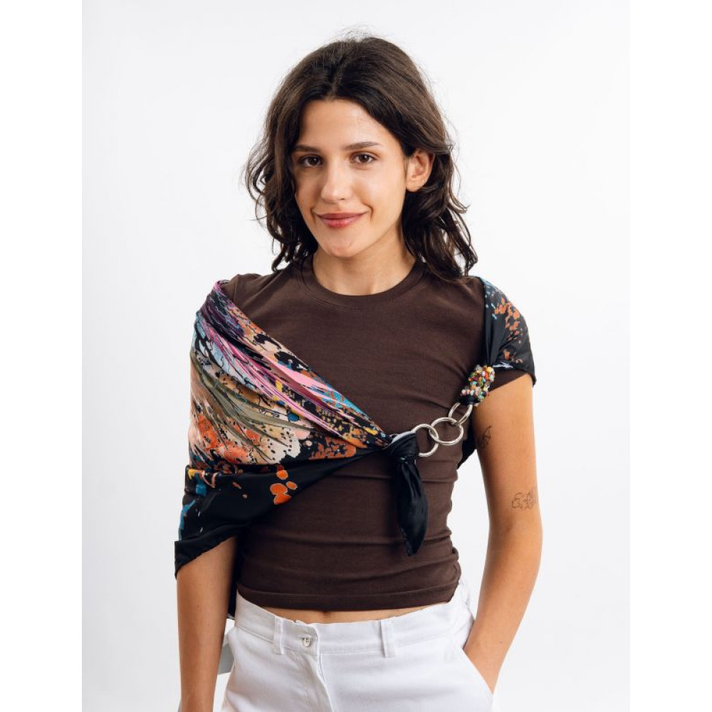 Дизайнерська хустка  шовкова My Scarf "Різнобарвна галактика", 90 на 90 см