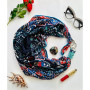 Дизайнерська шовкова хустка My Scarf "Карнавал пристрастей" 90 на 90см прикрашений  натуральною бірюзою