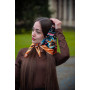 Велика дизайнерська хустка My Scarf "Карпатська зірка" 70 на70 см золото