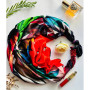 Дизайнерська шовкова хустка My Scarf "Гра пристрасті" 90 на 90 см прикрашений  натуральним коралом
