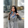 Дизайнерська шовкова хустка My Scarf «ГЕОМЕТРІЯ КОХАННЯ» 90 на 90 см, прикрашена камінням