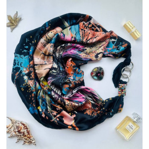 Дизайнерська хустка My Scarf "Різнобарвна галактика" 90 на 90 см