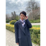 Дизайнерська шовкова хустка My Scarf "Сапфірове сіяння" на 90 см з каменем агат