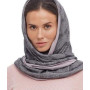 Комплект шарф + тюрбан My Scarf двосторонній, карта сірий кежуал віскоза, на ґудзик