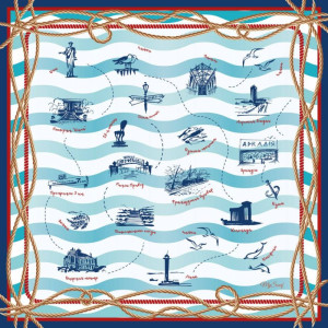 Велика  дизайнерстка хустка , "Моя Одеса"My Scarf