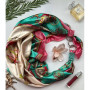 Дизайнерська шовкова хустка My Scarf "Бірюзове сяйво" 90 на 90 см, оздоблена камінням