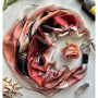 Дизайнерська шовкова хустка My Scarf "Шоколадна пристрасть" 90 на 90 см прикрашений  натуральним агатом