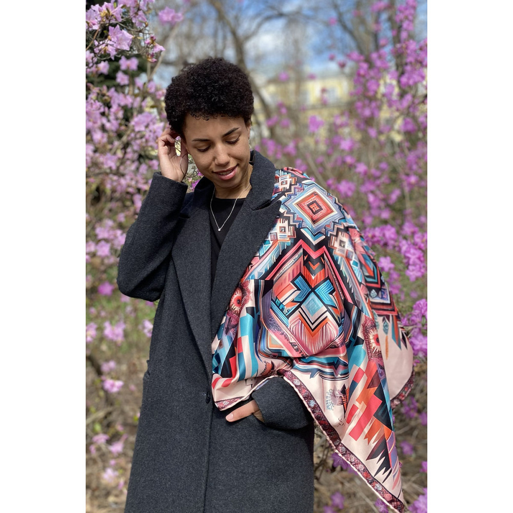 Дизайнерська хустка "Матриця долі" My Scarf, 90 см на 90 см