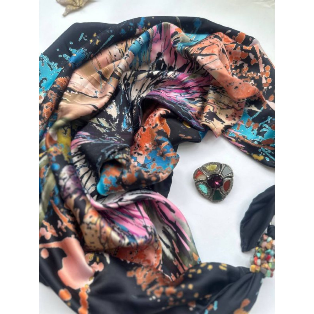 Дизайнерська хустка My Scarf "Різнобарвна галактика" 90 на 90 см