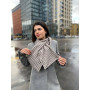 Теплий дизайнерський бежево-коричневий шарф "Нью Йорк" від бренду My Scarf в стильному принті гусяча лапка