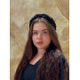 Оксамитовий чорний обруч кіска з золотим ланцюжком My Scarf