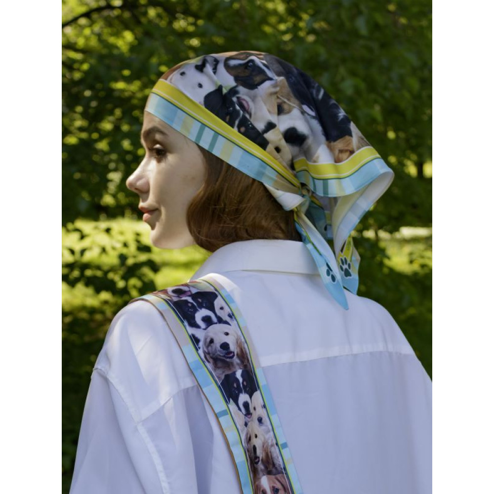 Косинка дизайнерська "Маленькі собачки " від My Scarf принт 3D