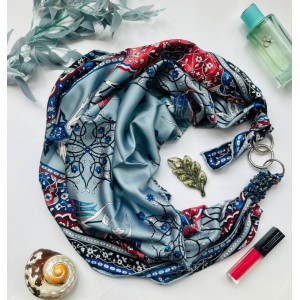 Дизайнерська хустка "Лед і полум`я" від бренда My Scarf, прикрашена натуральним каменем содалит