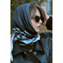 Дизайнерська шовкова хустка My Scarf "Бірюзовий риф" 90 на 90 см  з каменем амазоніт