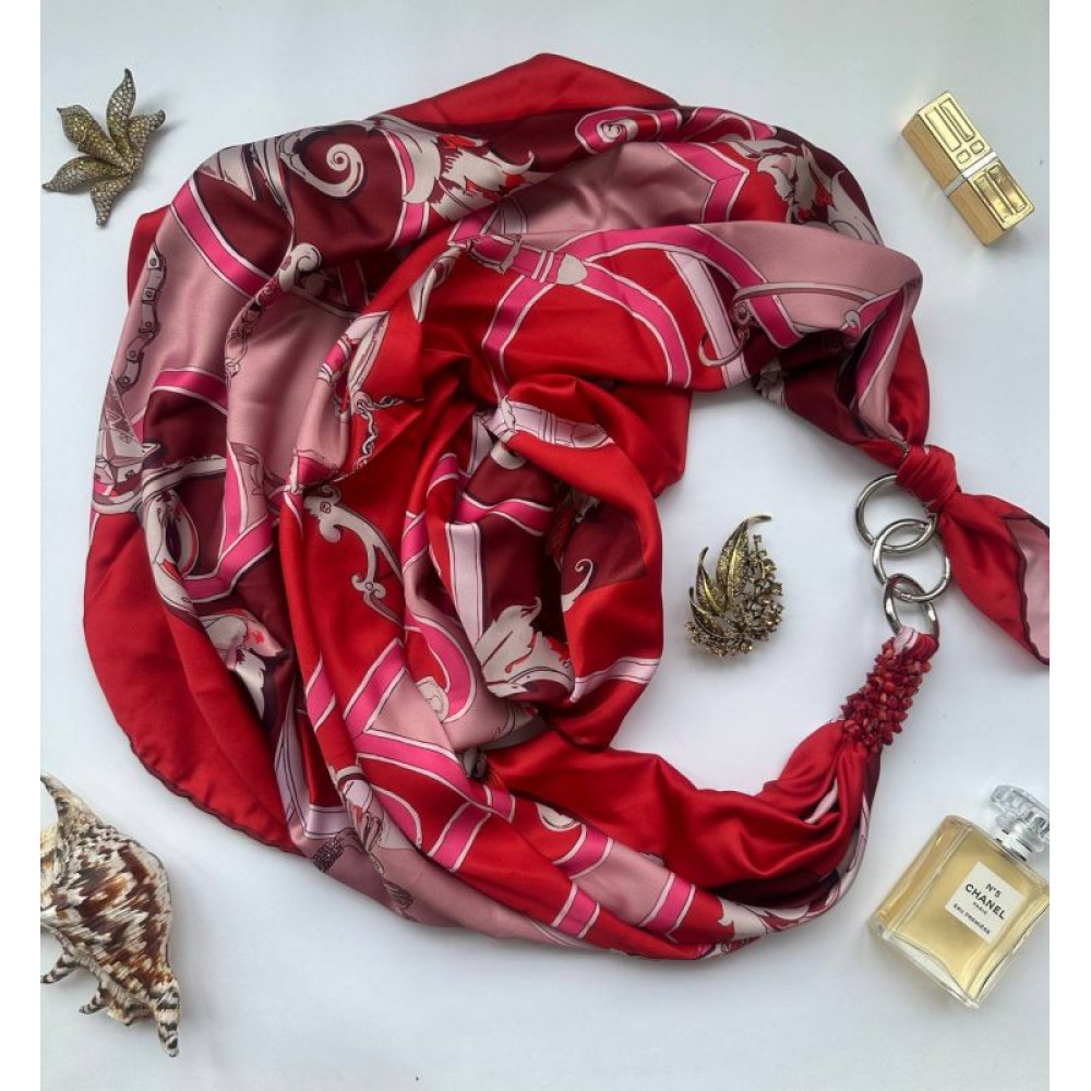 Дизайнерська хустка My Scarf "Серце красуні" прикрашена коралом