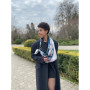 Дизайнерська шовкова хустка My Scarf "Бірюзовий риф" на 90 см з каменем амазоніт