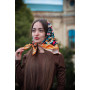 Велика дизайнерська хустка My Scarf "Карпатська зірка" 70 на70 см золото