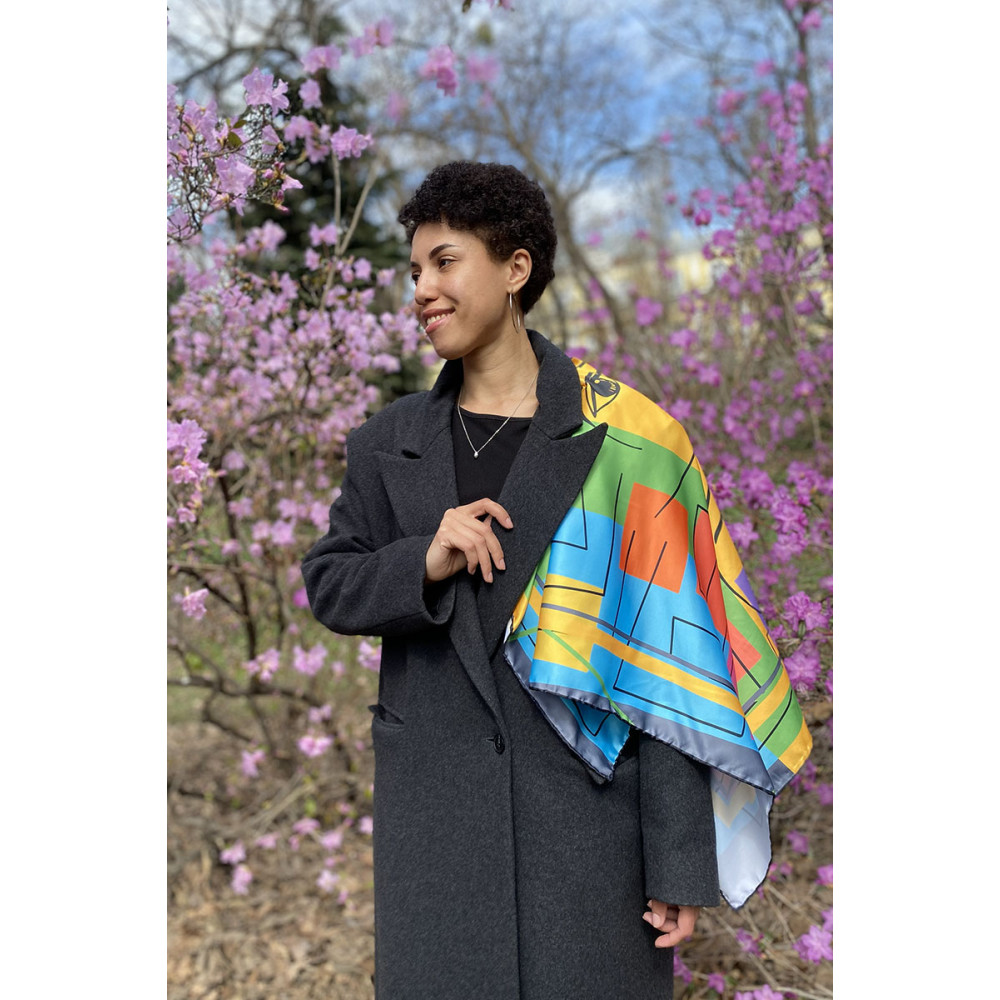 Дизайнерська хустка "Силует" My Scarf, 90 см на 90 см
