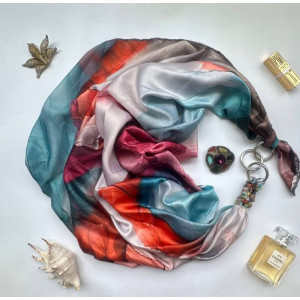 Дизайнерська хустка My Scarf "Яскраві мрії" прикрашена асорті наруральних каменів