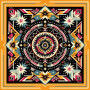 Велика дизайнерська хустка My Scarf "Карпатська зірка" 90 9 см золото