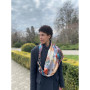 Дизайнерська шовкова хустка My Scarf "Гірська німфа" на 90 см з каменем тигрове око
