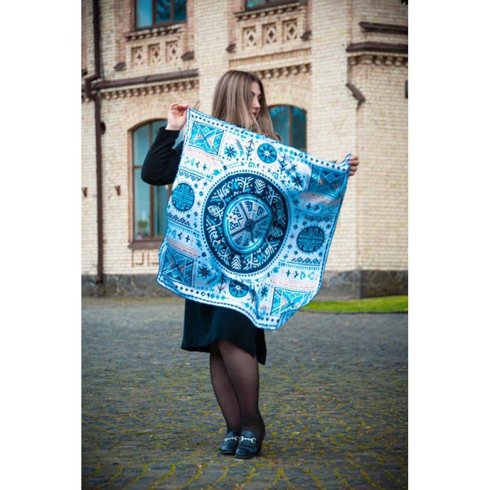 Велика дизайнерська хустка My Scarf "Круговорот життя 90 на 90 см