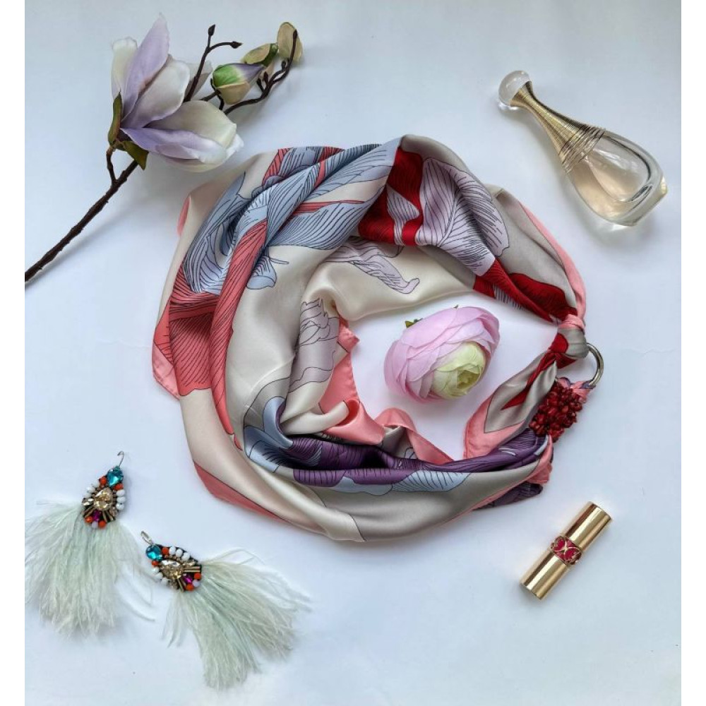 Дизайнерська хустка "Весняний сад" від бренда My Scarf, подарунок жінці