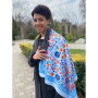 Дизайнерська хустка "Польові квіти" My Scarf,  70 см на 70 см