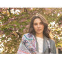 Дизайнерська хустка  від бренда My Scarf, подарунок жінці, прикрашений натуральним аметистом