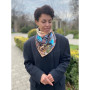 Дизайнерська шовкова хустка My Scarf "Гірська німфа" на 90 см з каменем тигрове око