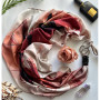 Дизайнерська шовкова хустка My Scarf "Шоколадна пристрасть" 90 на 90 см прикрашений  натуральним агатом