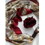 Дизайнерська хустка "Королівський бордо" від бренду My Scarf, натуральне каміння гарнат