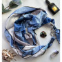 Дизайнерська шовкова хустка My Scarf "Сапфіровий блиск" 90 на 90 см  з каменем содаліт