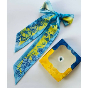 Твіллі авторський двосторонній "Квіти Украіни" від Myscarf