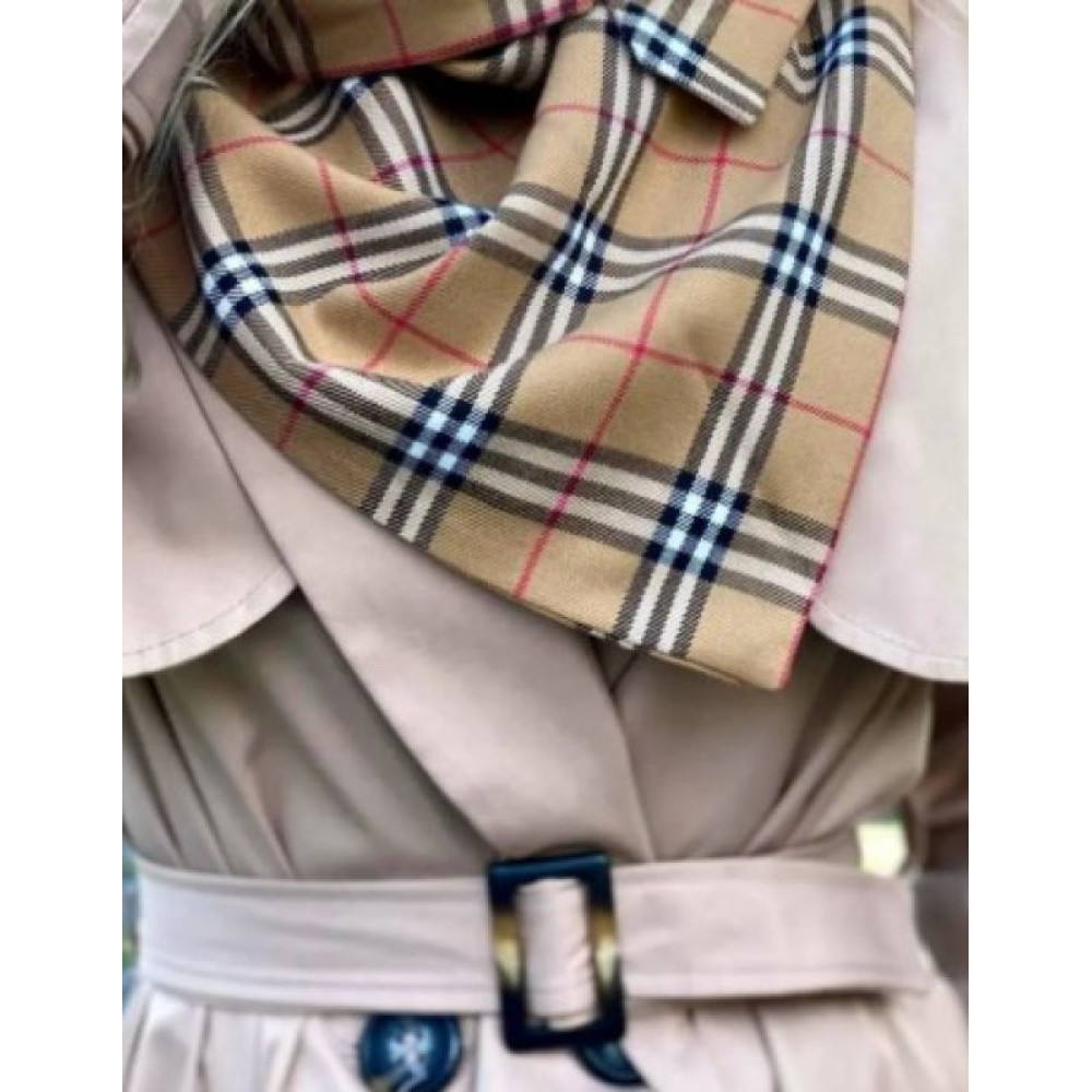 Теплий дизайнерський чоловічий шарф My Scarf, "Единбург" бежева клітинка, трикотаж