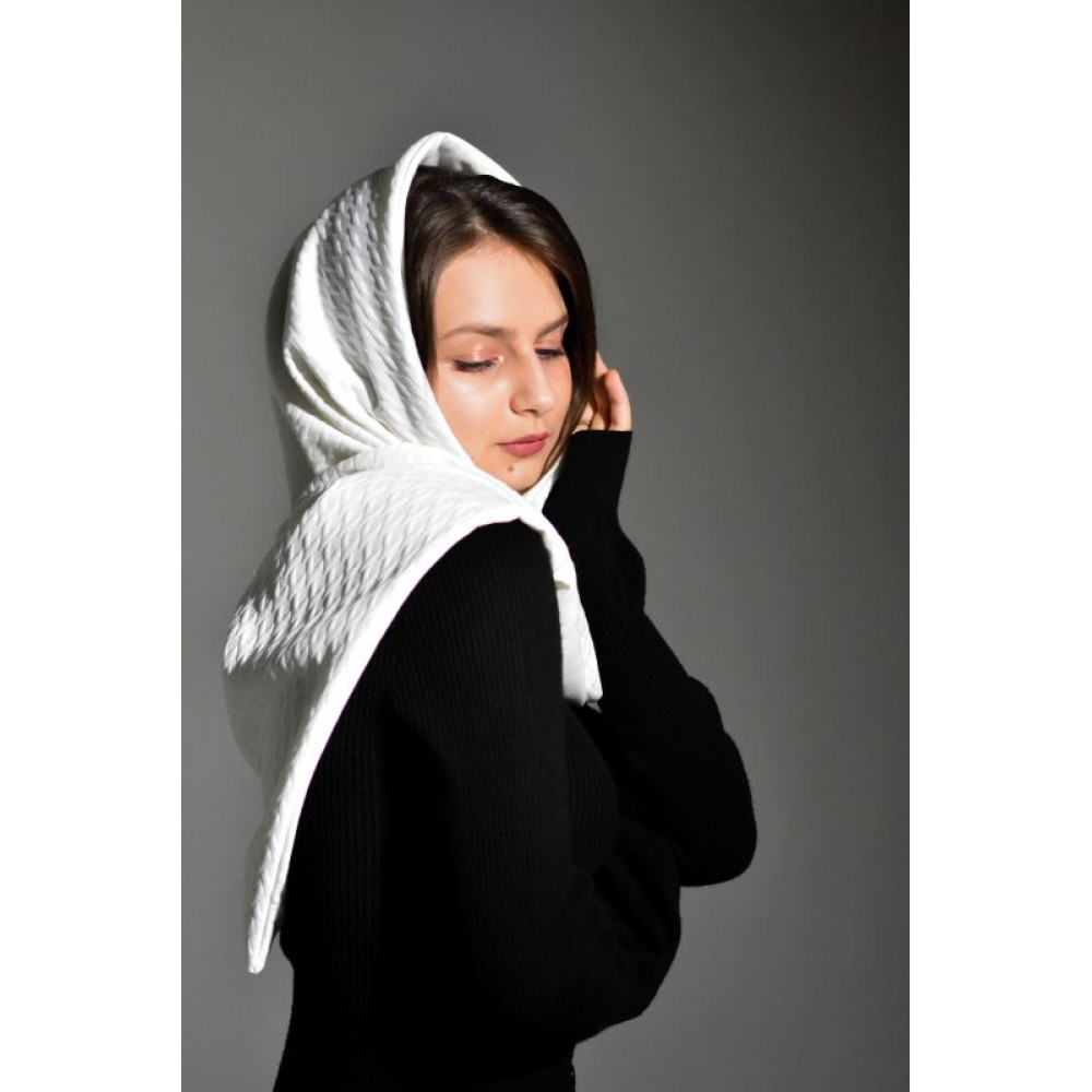 Шарф трикутник на кільцях чорно-білий двосторонній від бренду MyScarf