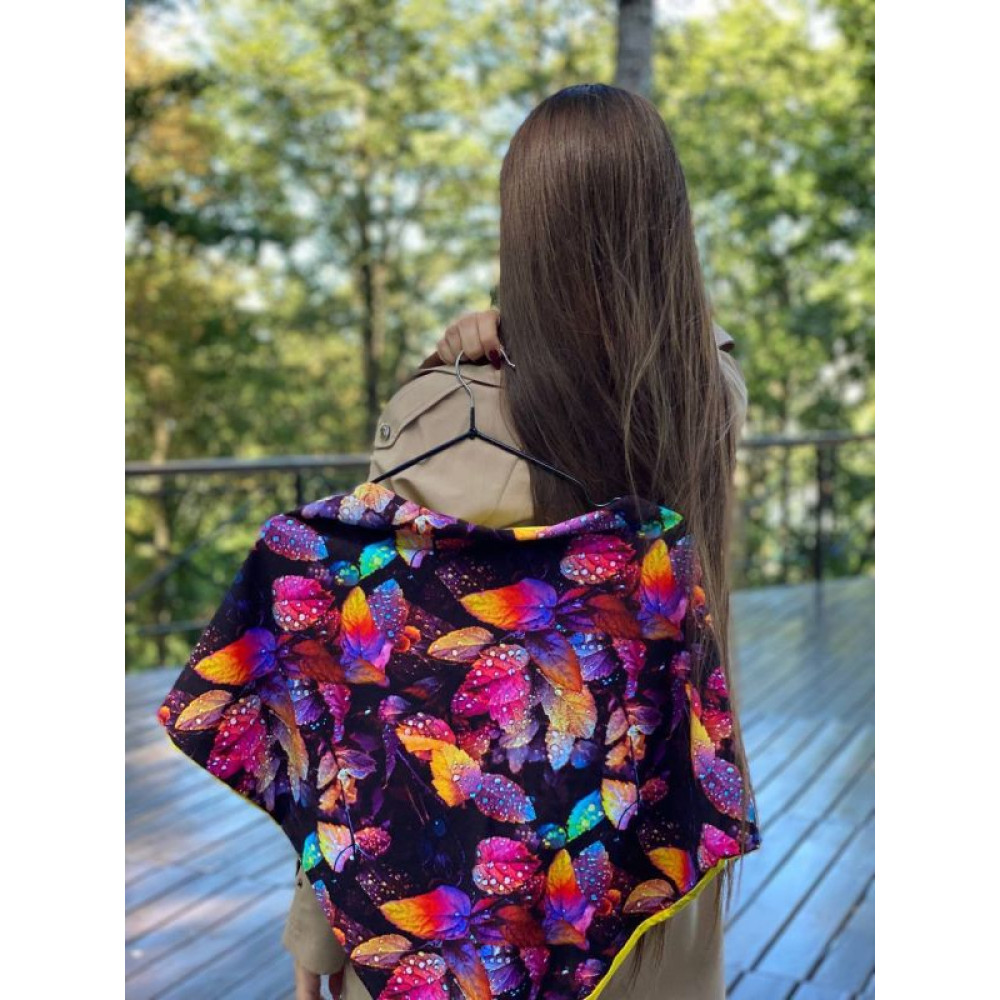 Шарф My Scarf "Яскрава осінь" віскоза, трикотаж з металевими кільцями