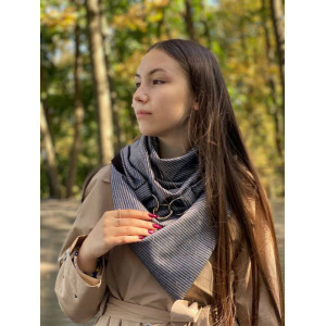 Шарф теплий сірий трикотаний My Scarf двосторонній унісекс, 100х100х150 см