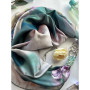 Дизайнерська шовкова хустка My Scarf "Бірюзовий риф" 90 на 90 см  з каменем амазоніт