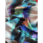 Дизайнерська шовкова хустка My Scarf "Блакитний океан" 90 на 90 см прикрашений  натуральною бірюзою