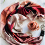 Дизайнерська шовкова хустка My Scarf "Шоколадна пристрасть" 90 на 90 см прикрашений  натуральним агатом