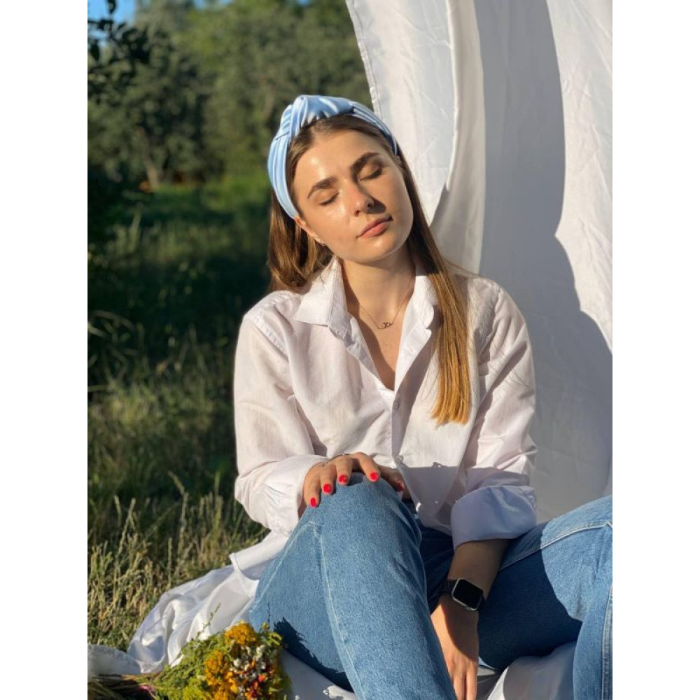 Блакитний атласний обруч від MyScarf