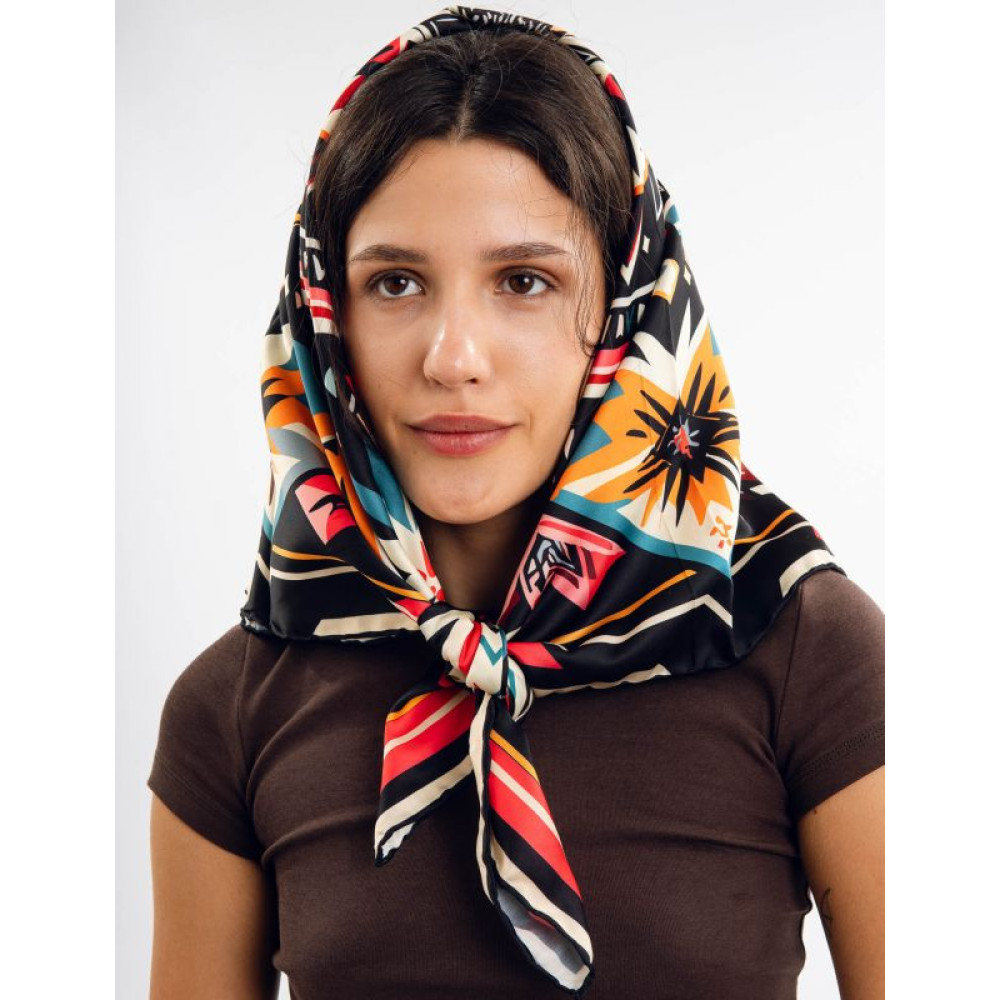 Велика дизайнерська хустка My Scarf "Карпатська зірка" 90 9 см золото